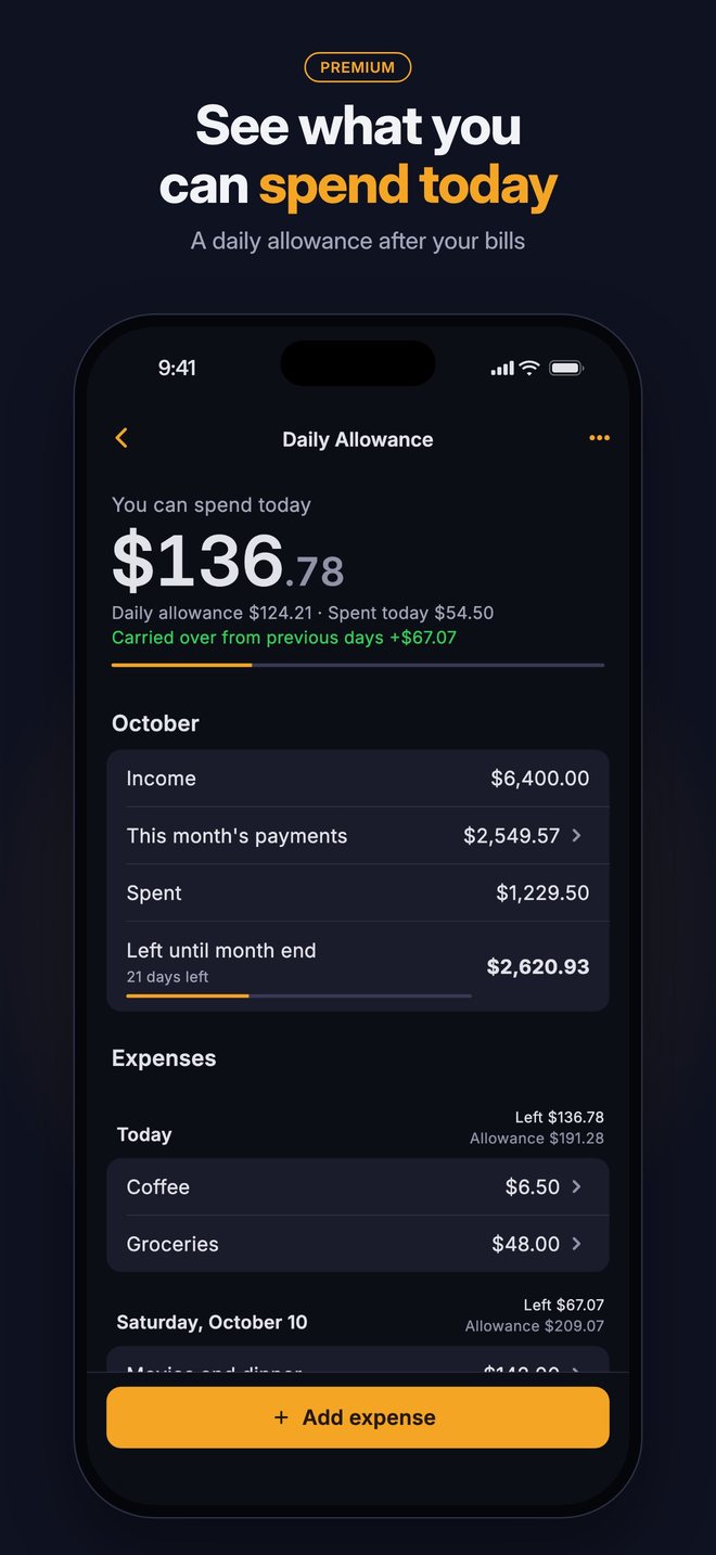 See what you can spend today (Premium)